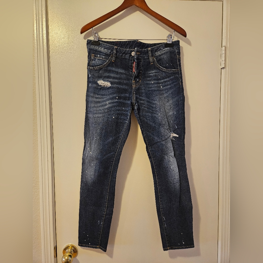 DSquared2 Dark Blue Ripped Jeans